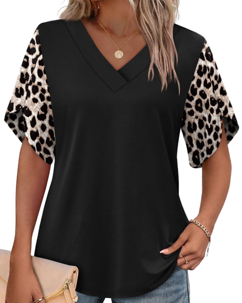 Ayla Top Femme – Bluse mit V-Ausschnitt und eleganten Flügelärmeln, luftiger Sommer-Schnitt