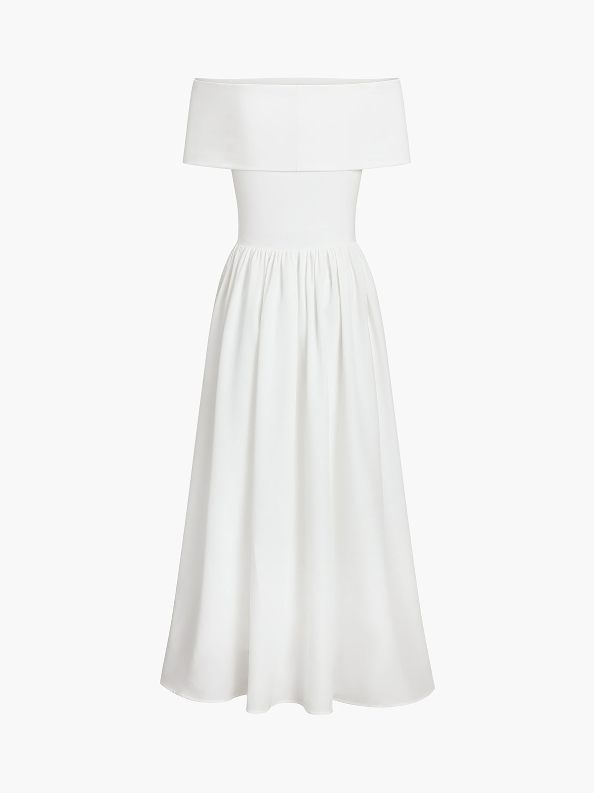 Kisha Maxi Jurk Dames – Elegante Jurk met Blote Schouders en Vloeiende Geplooide Rok