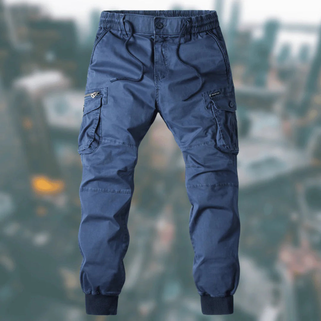 Troy Pantalon Cargo Homme – Confort Décontracté avec Poches Multiples & Taille Ajustable
