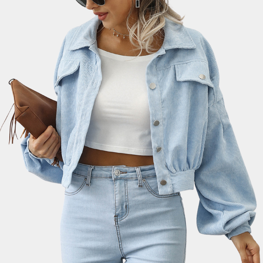 Bethany Veste Femme – Krátká z bavlněného sametu, retro a ležérní vzhled