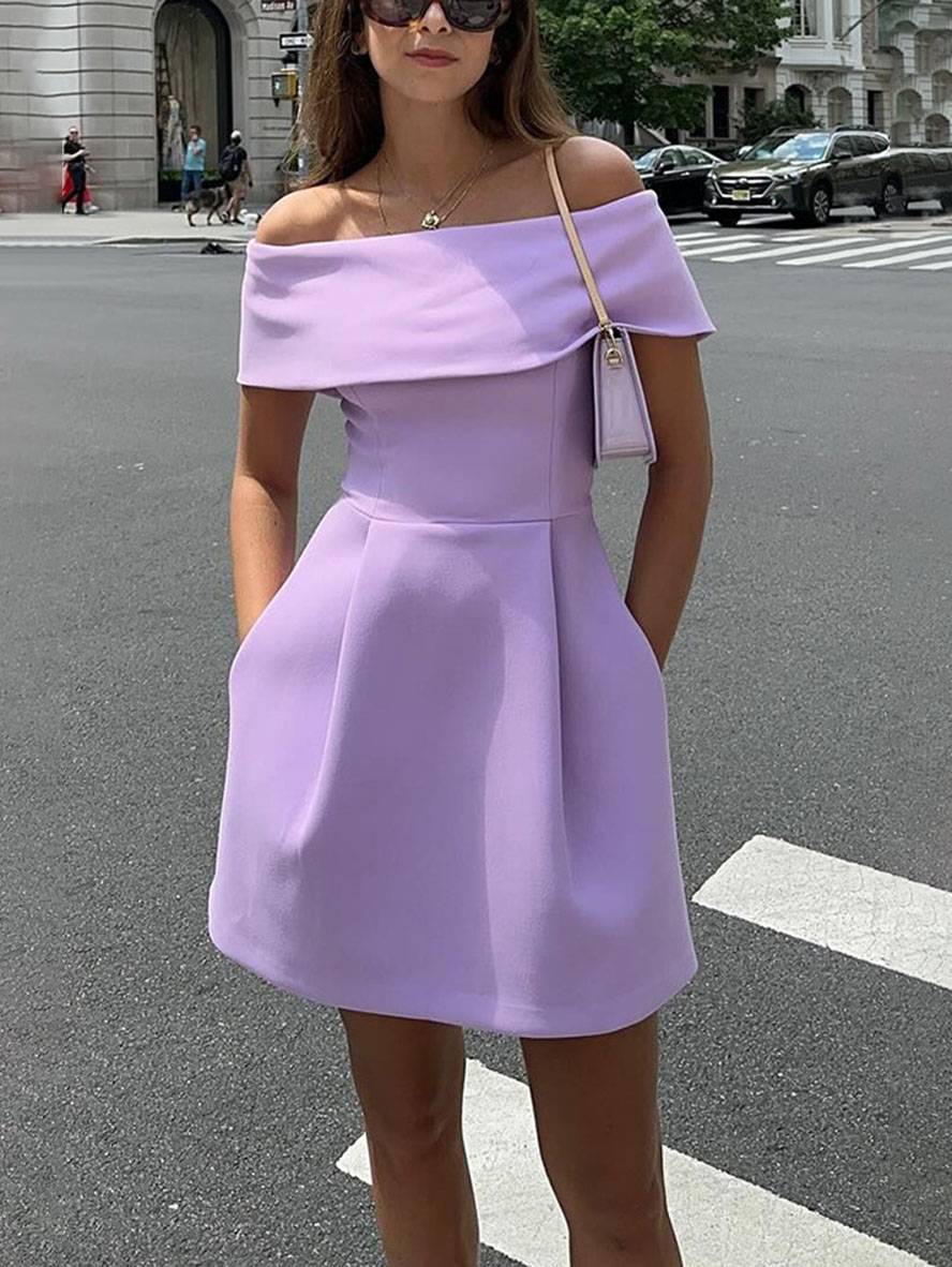 Sukienka koktajlowa Haziel damska – sukienka bez rękawów z dekoltem w łódkę, paskiem i eleganckim krojem