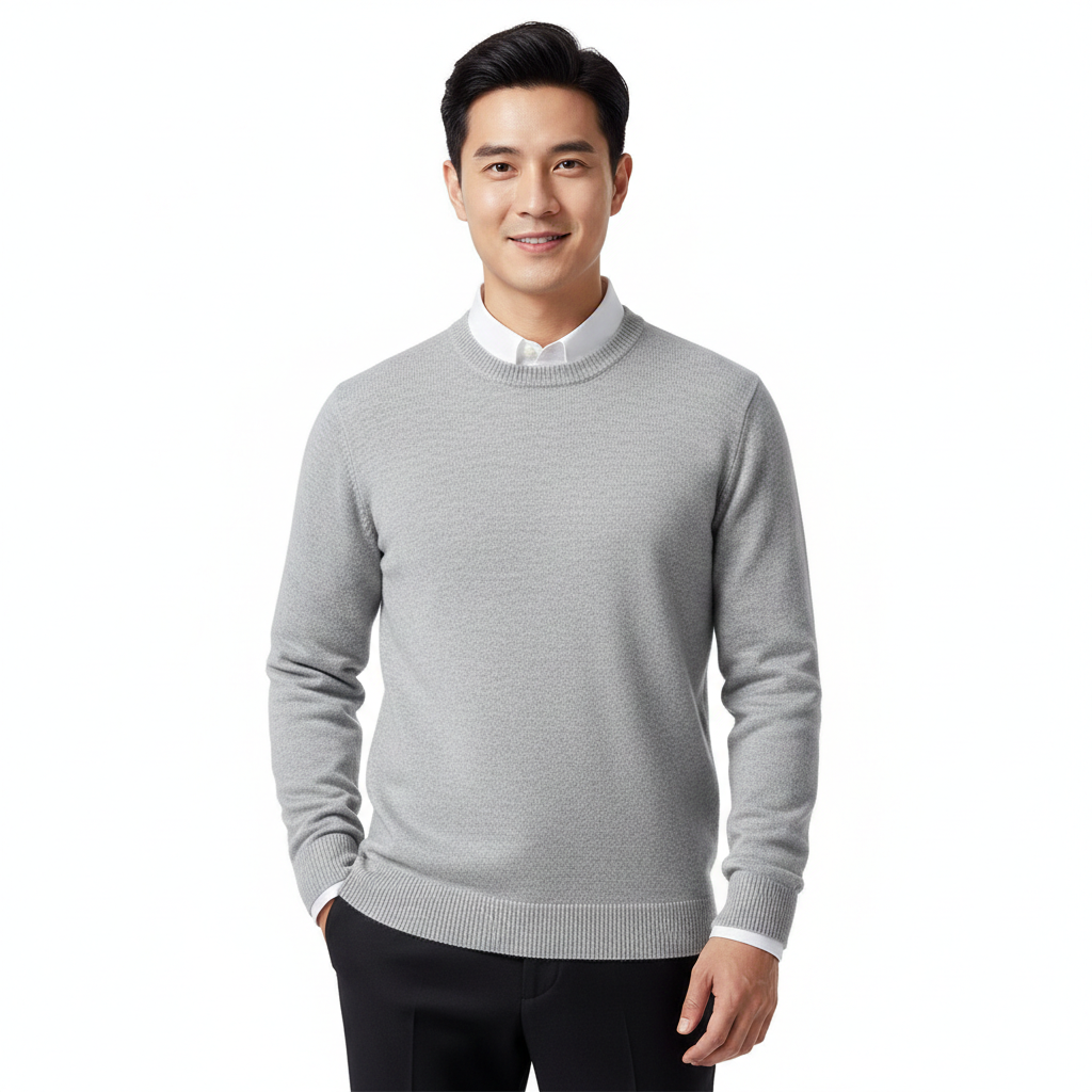 Camisola Cameron com Gola Redonda para Homem – Camisola em Lã Merino Premium Elegante e Respirável