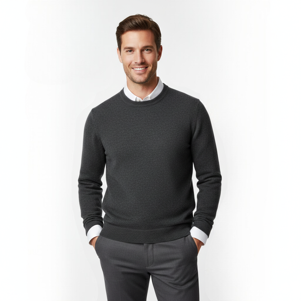Camisola Cameron com Gola Redonda para Homem – Camisola em Lã Merino Premium Elegante e Respirável