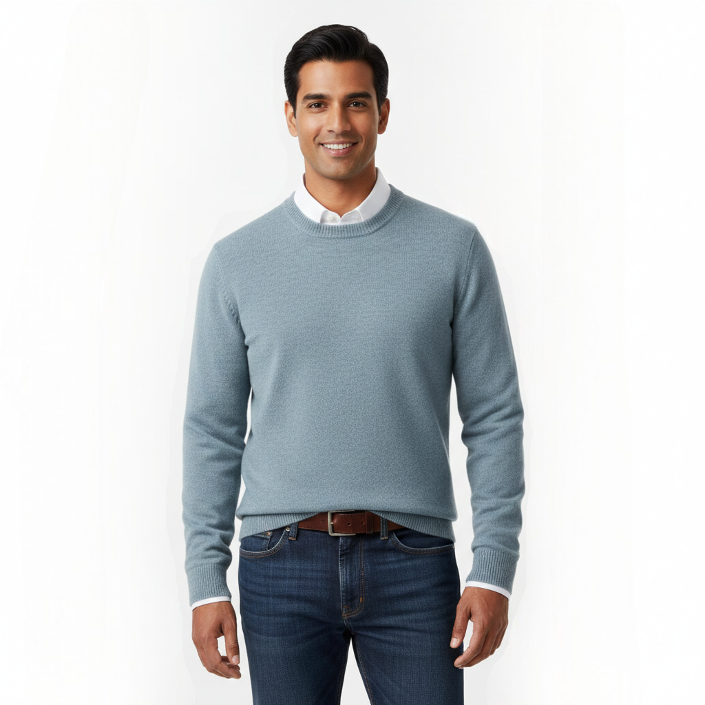 Camisola Cameron com Gola Redonda para Homem – Camisola em Lã Merino Premium Elegante e Respirável