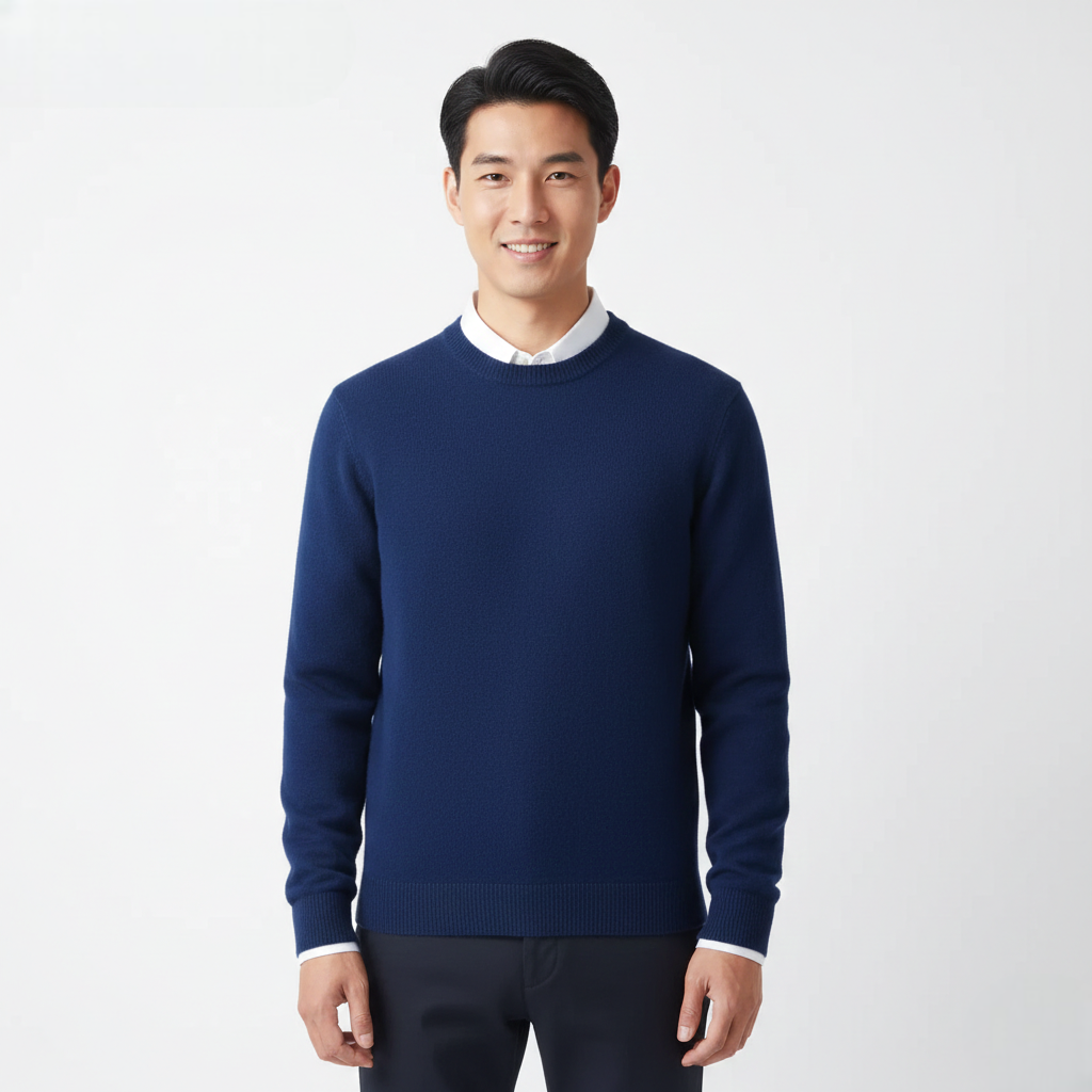 Camisola Cameron com Gola Redonda para Homem – Camisola em Lã Merino Premium Elegante e Respirável