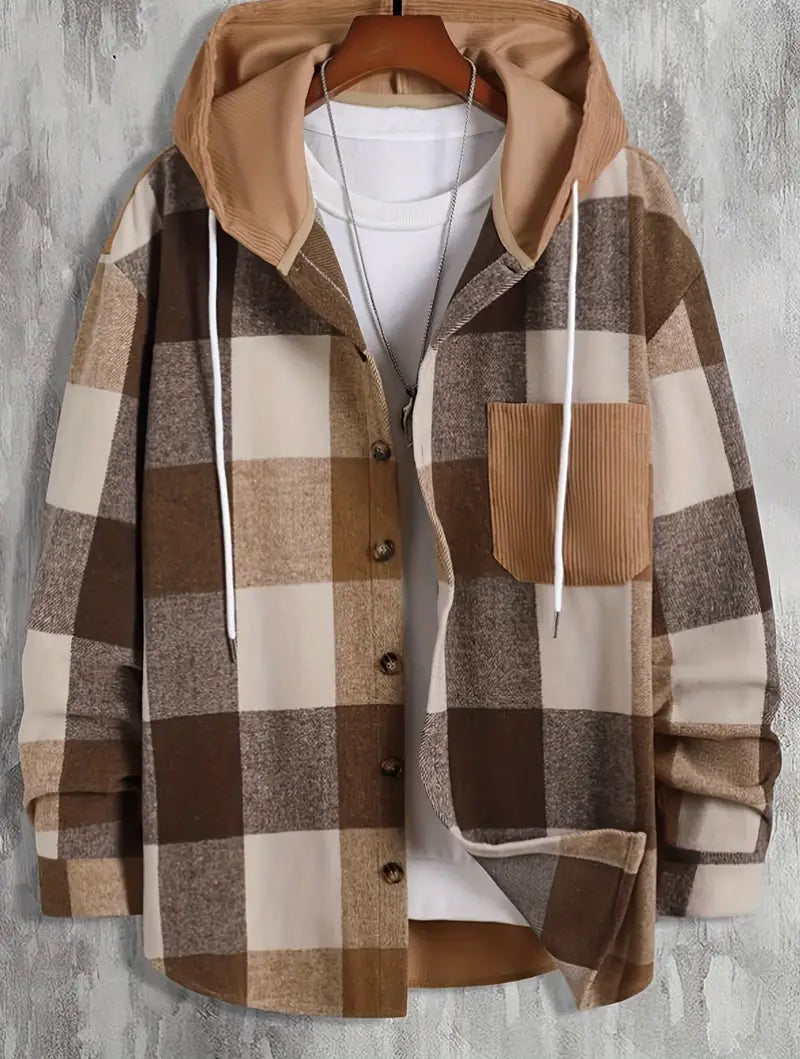 Mason Hettejakke for Menn – Trendy Rutemønster & Komfortabel, Avslappet Passform