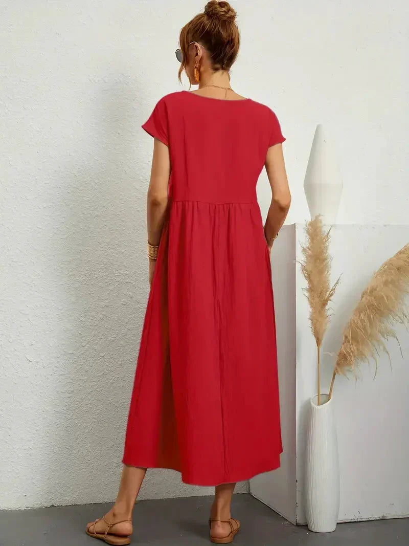 Théoline női hosszú ruha – könnyed nyári ruha pamutkeverékből