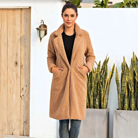 Elara Long Coat Women – Comfortable Loose Fit & Winter Protection