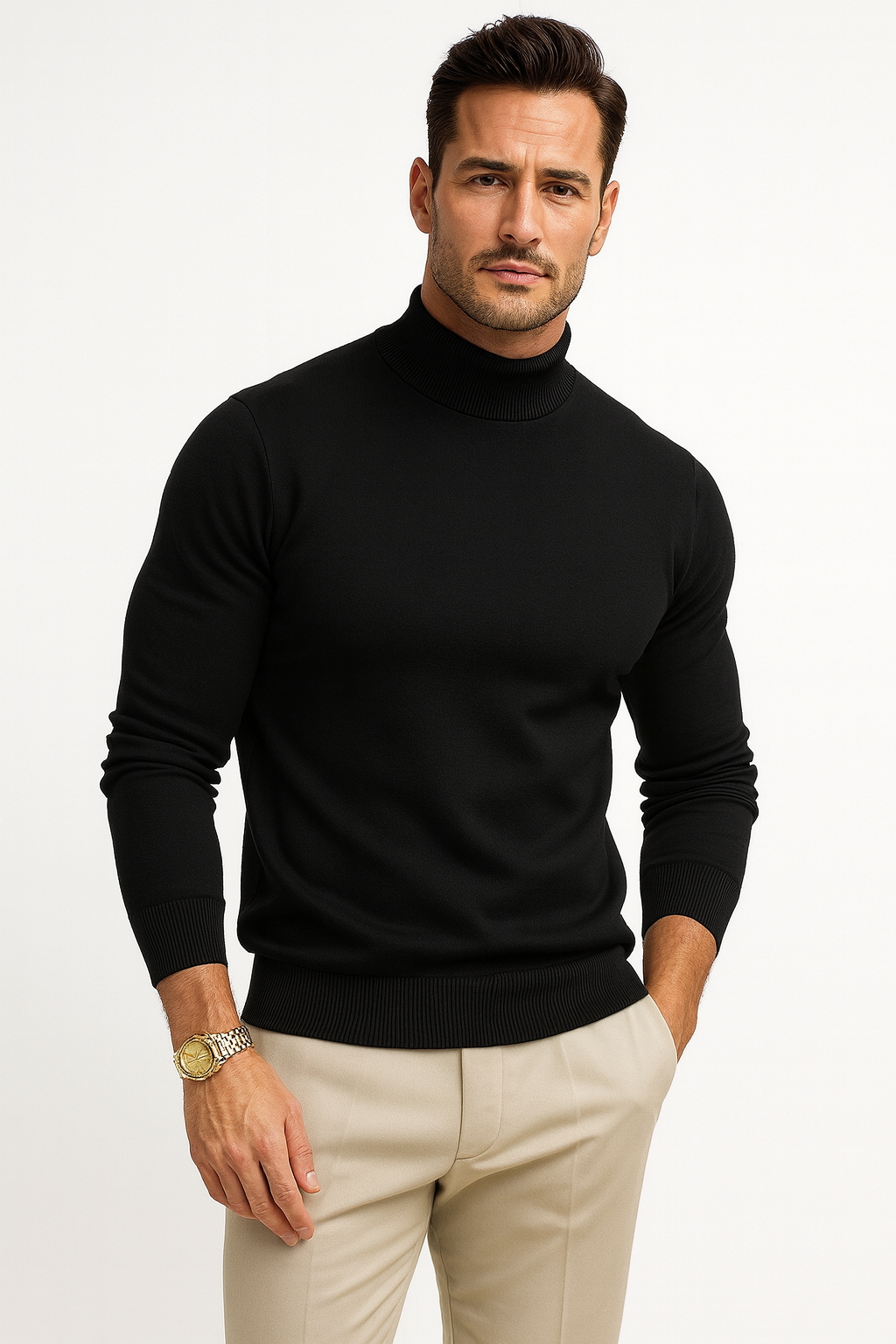 Leonardo Camisola de Gola Alta Homem – Malha Suave Premium com Estilo Moderno e Elegante