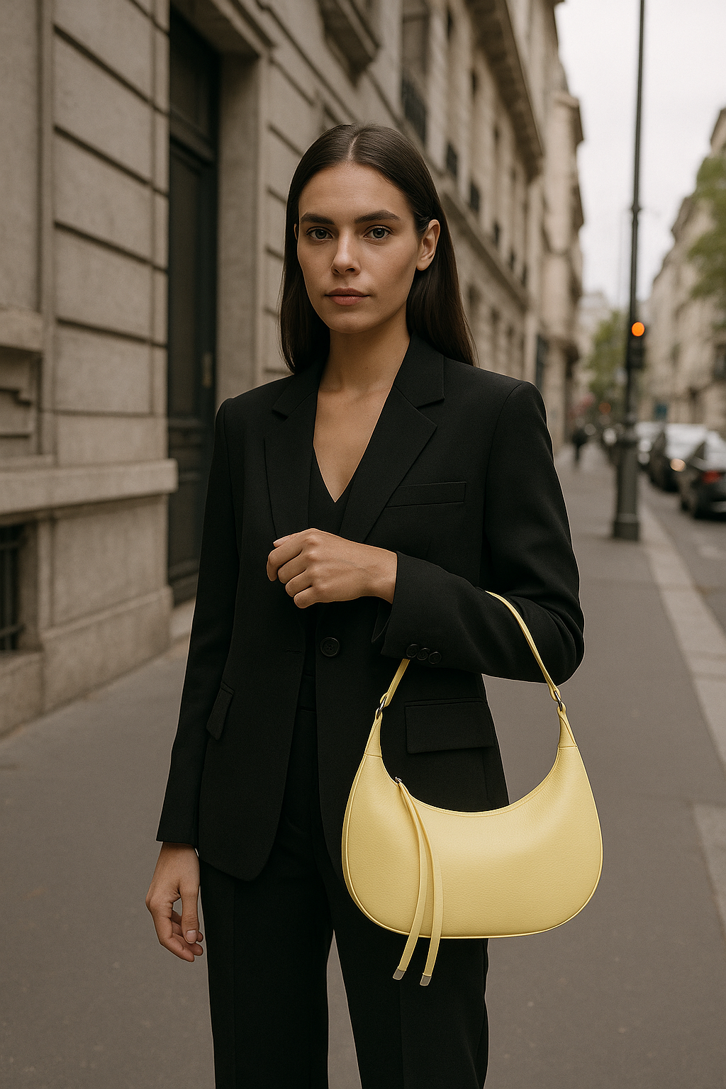 Ailany Hobo-veske for kvinner – Elegant halvmåne i kornet imitert skinn med justerbart håndtak