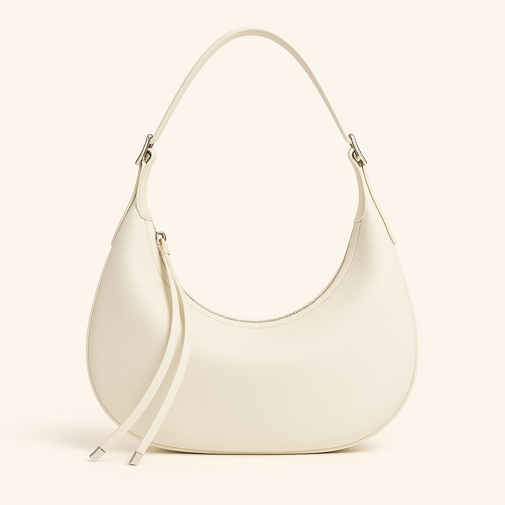 Ailany Hobo-veske for kvinner – Elegant halvmåne i kornet imitert skinn med justerbart håndtak