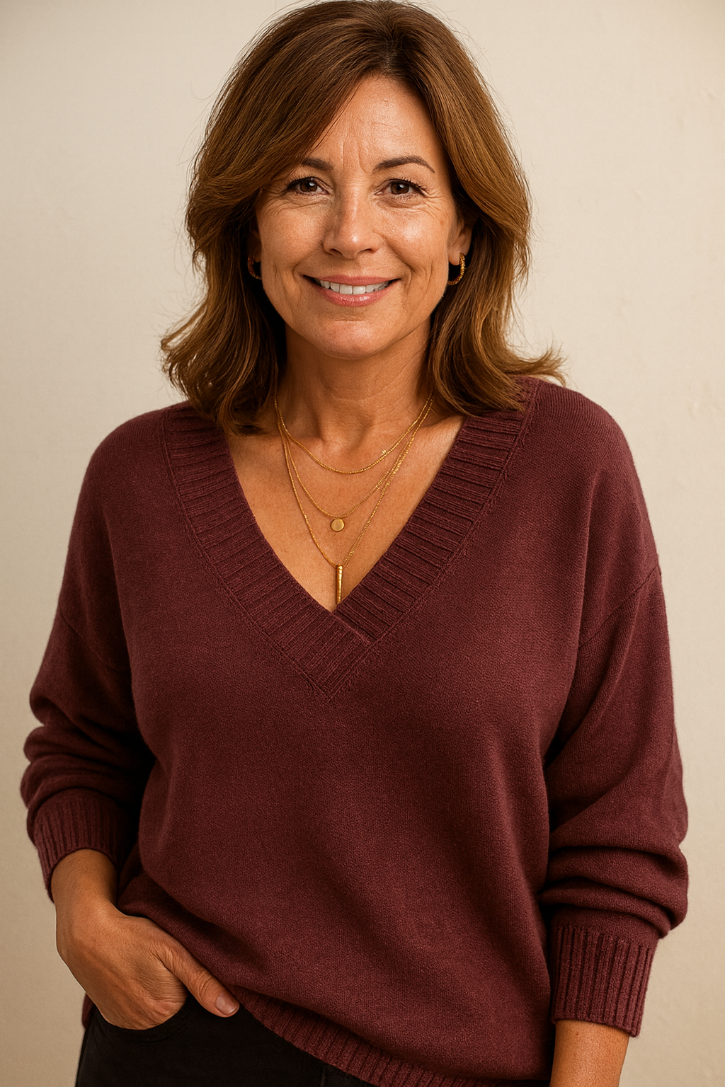 Zeyann Suéter de Cachemira con Cuello en V para Mujer – 100 % Cachemira Premium con Corte Suave, Cálido y Clásico