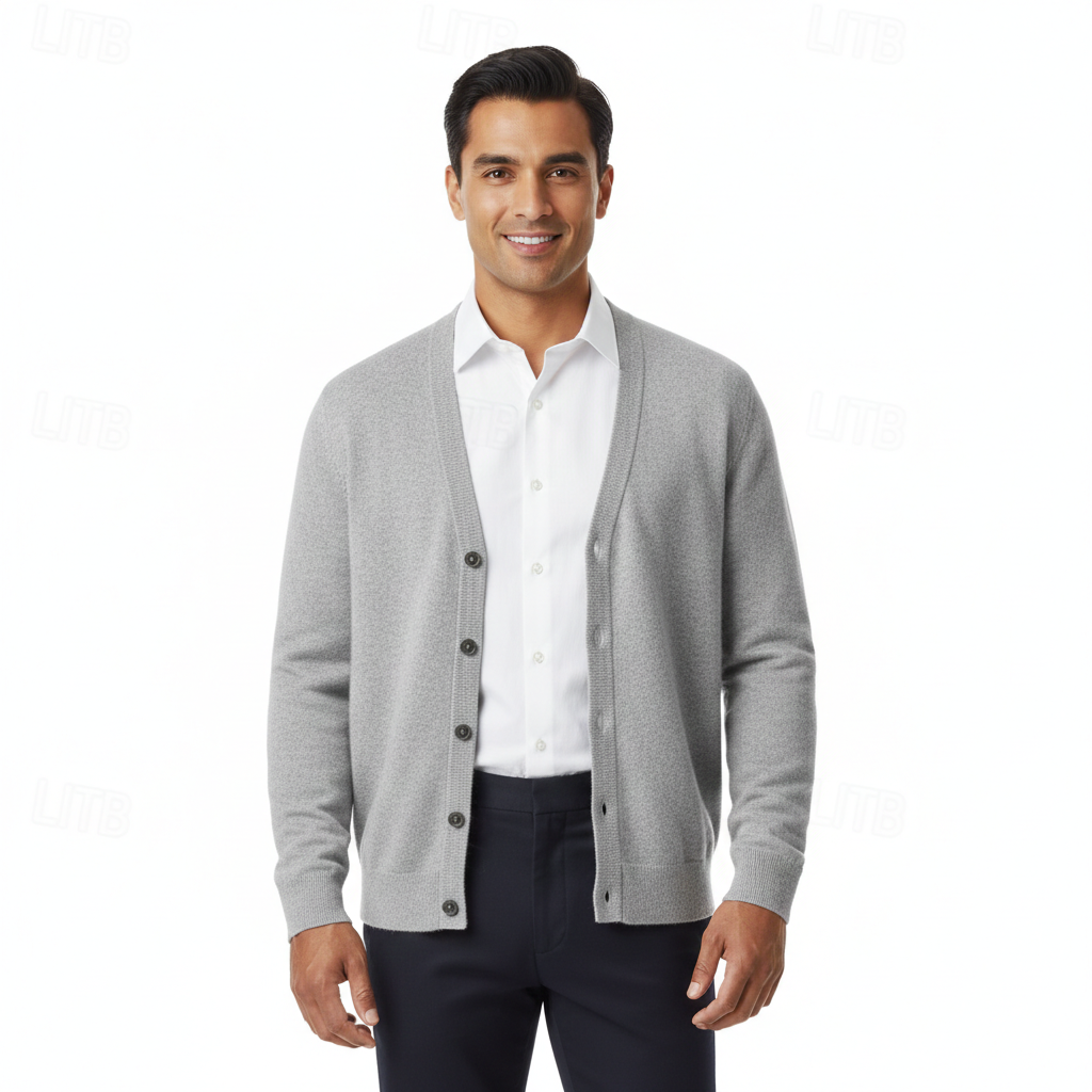 Cliff Cardigan Homme Col V – Boutonné, Coupe Regular & Style Classique Élégant