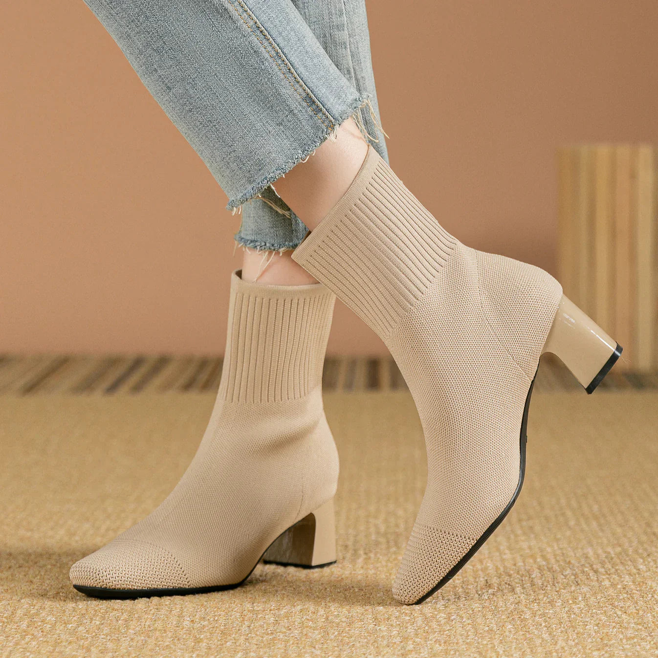 Adele Bottes Femme – Bottes Tricotées Élégantes & Confortables pour Look Chic au Quotidien