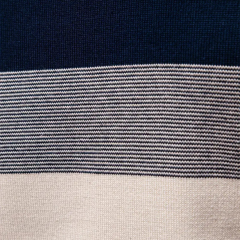 Чоловічий светр Ліам у смужку – високий комір на блискавці, теплий і зручний з вовни та поліестеру