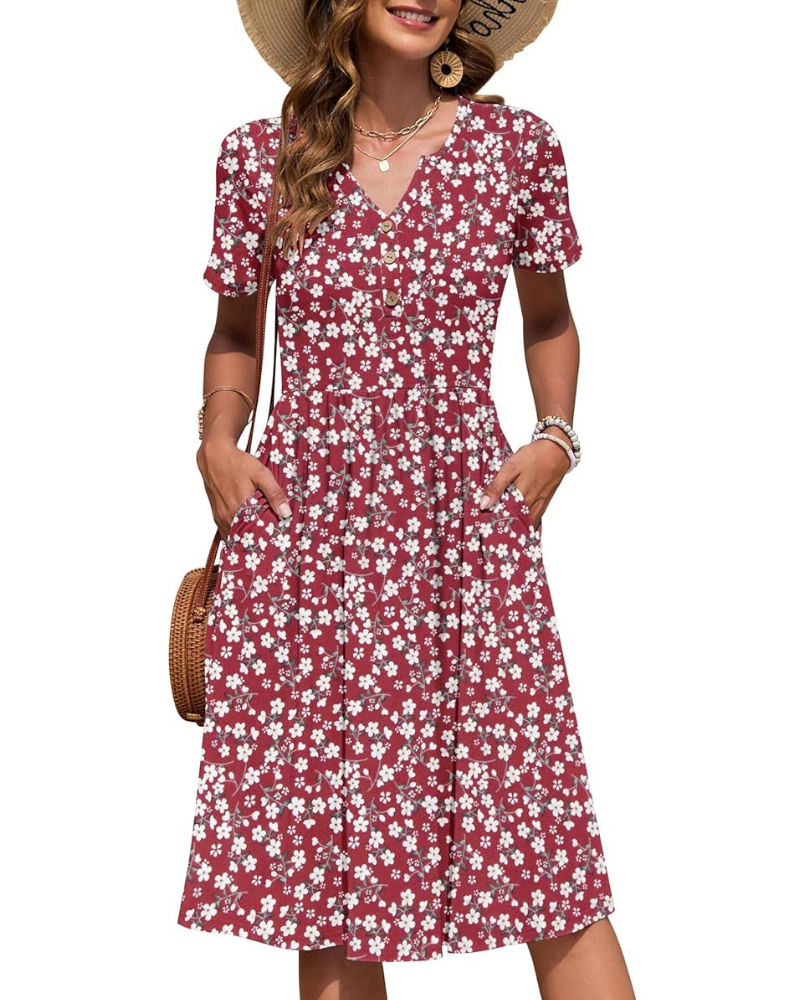 Gabby Damesbadjas – V-hals, Empire Taille & Plissé Snit met Zakjes Elegante Zomer