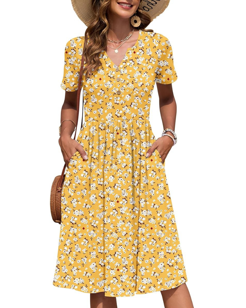 Gabby Damesbadjas – V-hals, Empire Taille & Plissé Snit met Zakjes Elegante Zomer