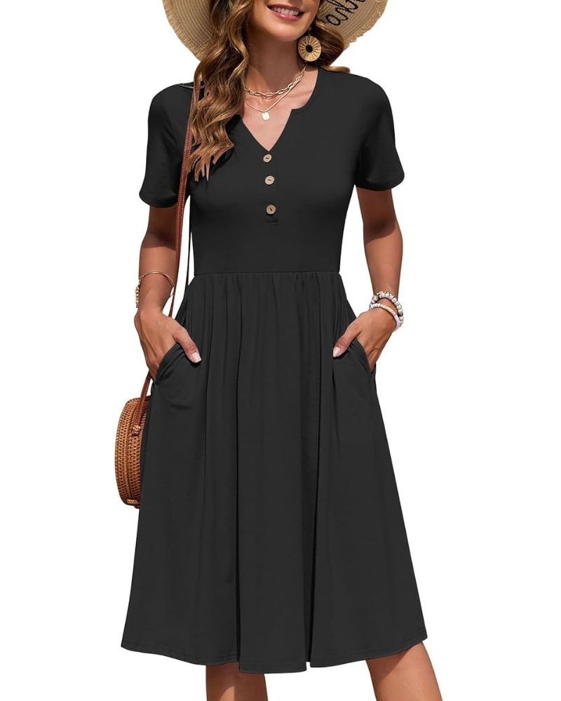 Gabby Damesbadjas – V-hals, Empire Taille & Plissé Snit met Zakjes Elegante Zomer