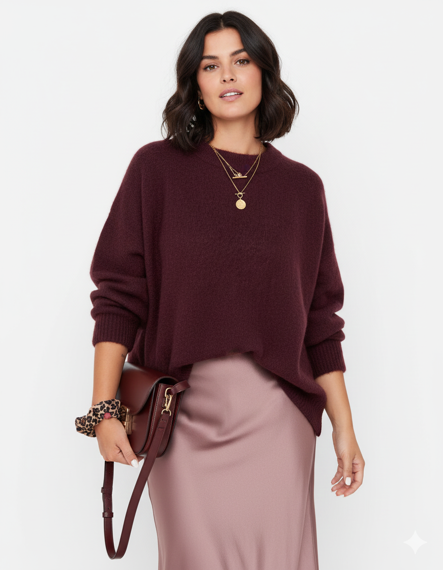 Emgie Oversize Dame Trøje – Ultra-Blød Strik, Afslappet Pasform & Elegant Stil