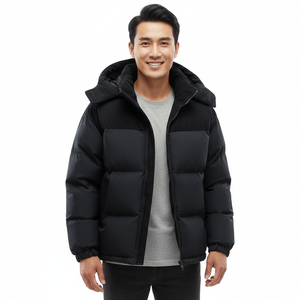 Erick Veste d’Hiver Homme à Capuche – Doublure Matelassée, Coupe Regular & Coupe-Vent