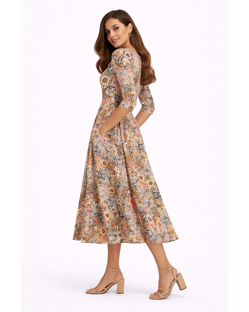 Floralyne Robe Longue Femme – Chic og behagelig blomsterkjole med elegant sommerpasform