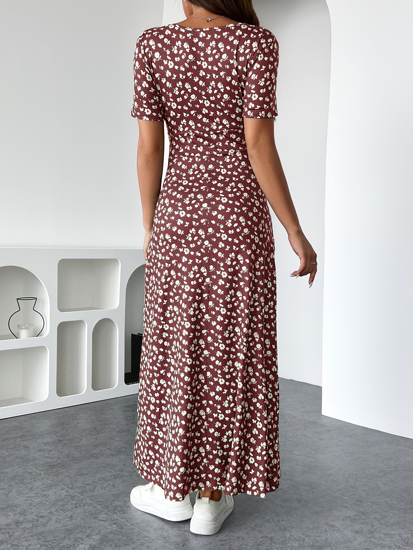 Florezia Lange Damesjurk – Chic en Vloeiende Bloemen Zomerjurk voor Vrouwelijke Eleganties