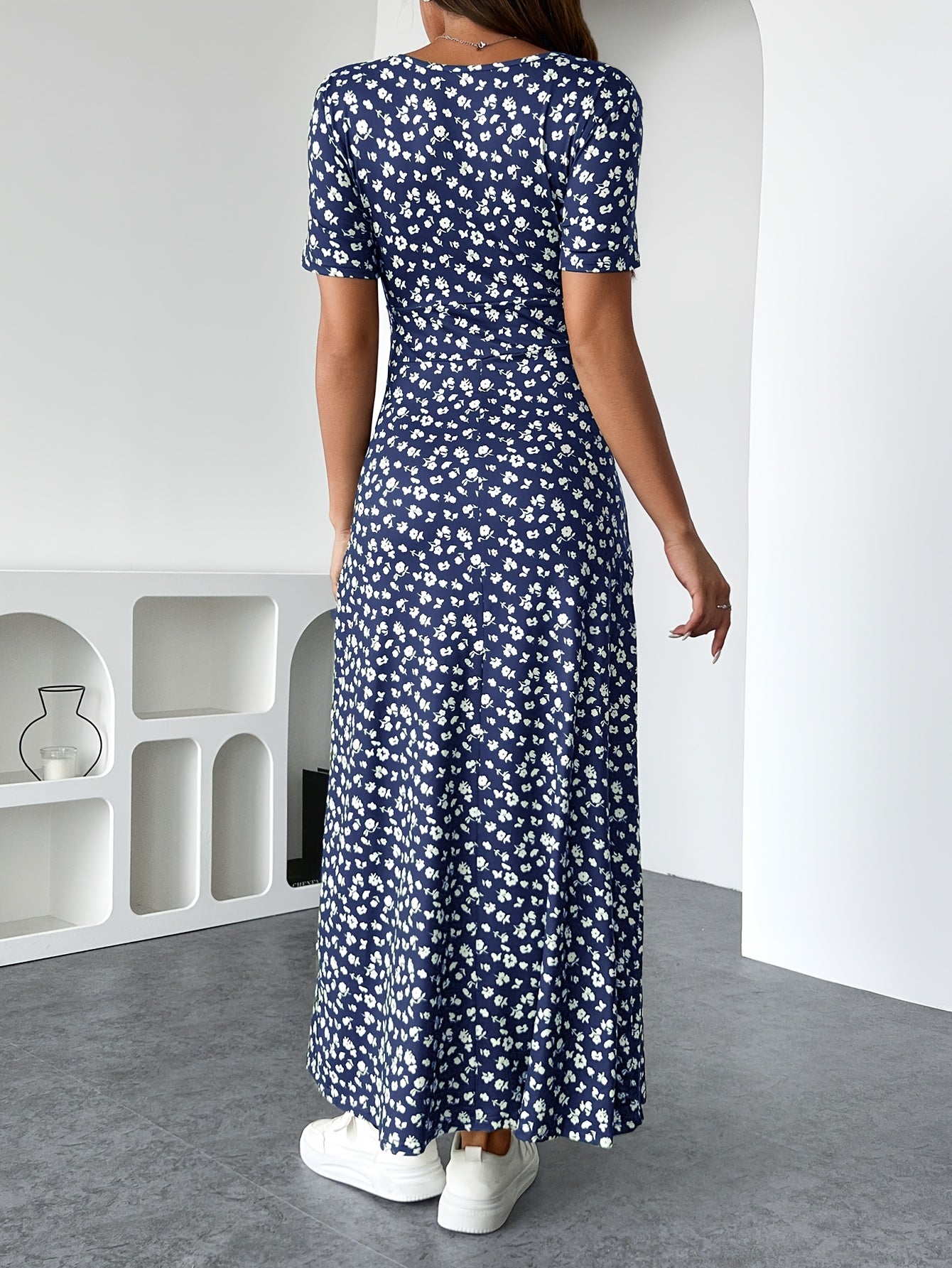 Florezia Lange Damesjurk – Chic en Vloeiende Bloemen Zomerjurk voor Vrouwelijke Eleganties
