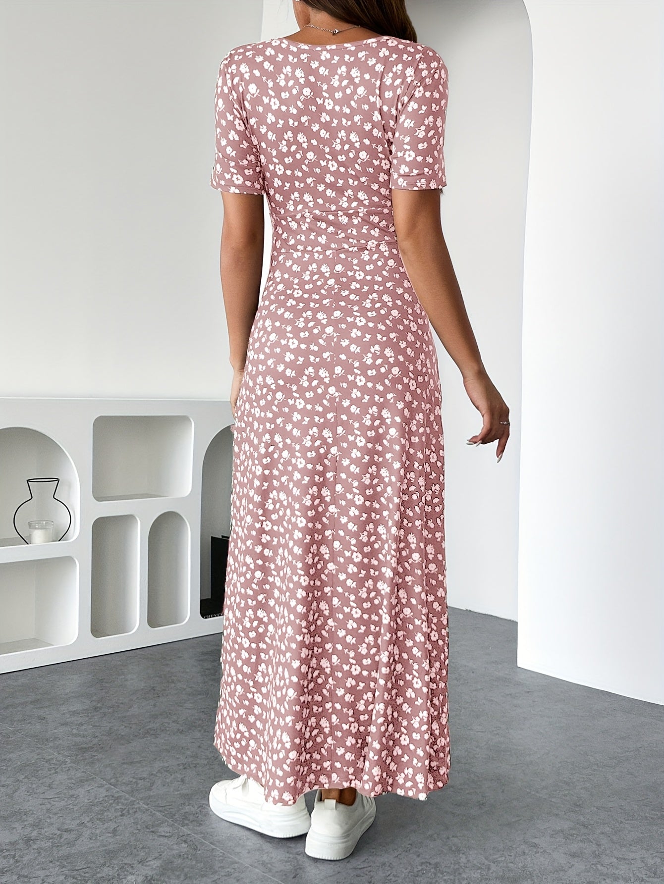 Florezia Lange Damesjurk – Chic en Vloeiende Bloemen Zomerjurk voor Vrouwelijke Eleganties