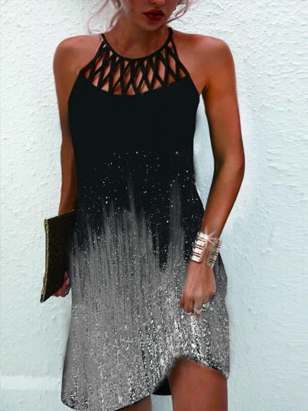 Emily ljetna haljina za žene – haljina s naramenicama na vrat s tropskim uzorkom i prozračnim krojem za plažu i doručak