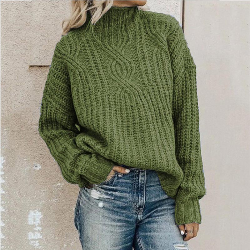 Lotte Damescoltrui – Elegante Trui met Hoge Hals en Comfortabele Pasvorm