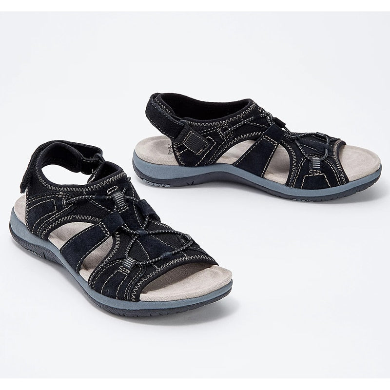 Tanya Sandales de Marche Femme – Confort Ergonomique à Bout Ouvert & Brides Réglables