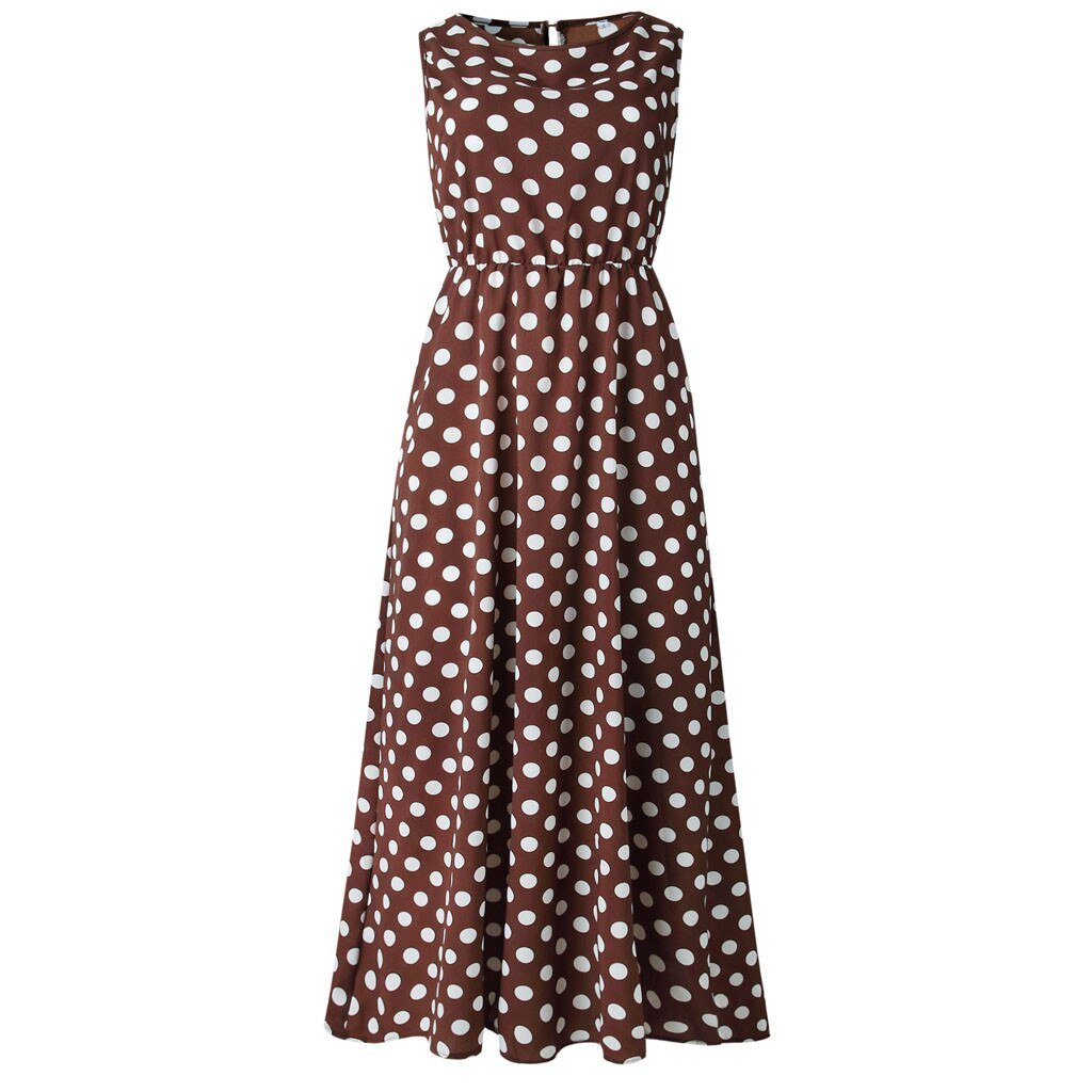 Elise Robe Maxi Femme – Einzigartiger Tupfenprint, Qualitätsstoff & Fließender Schnitt