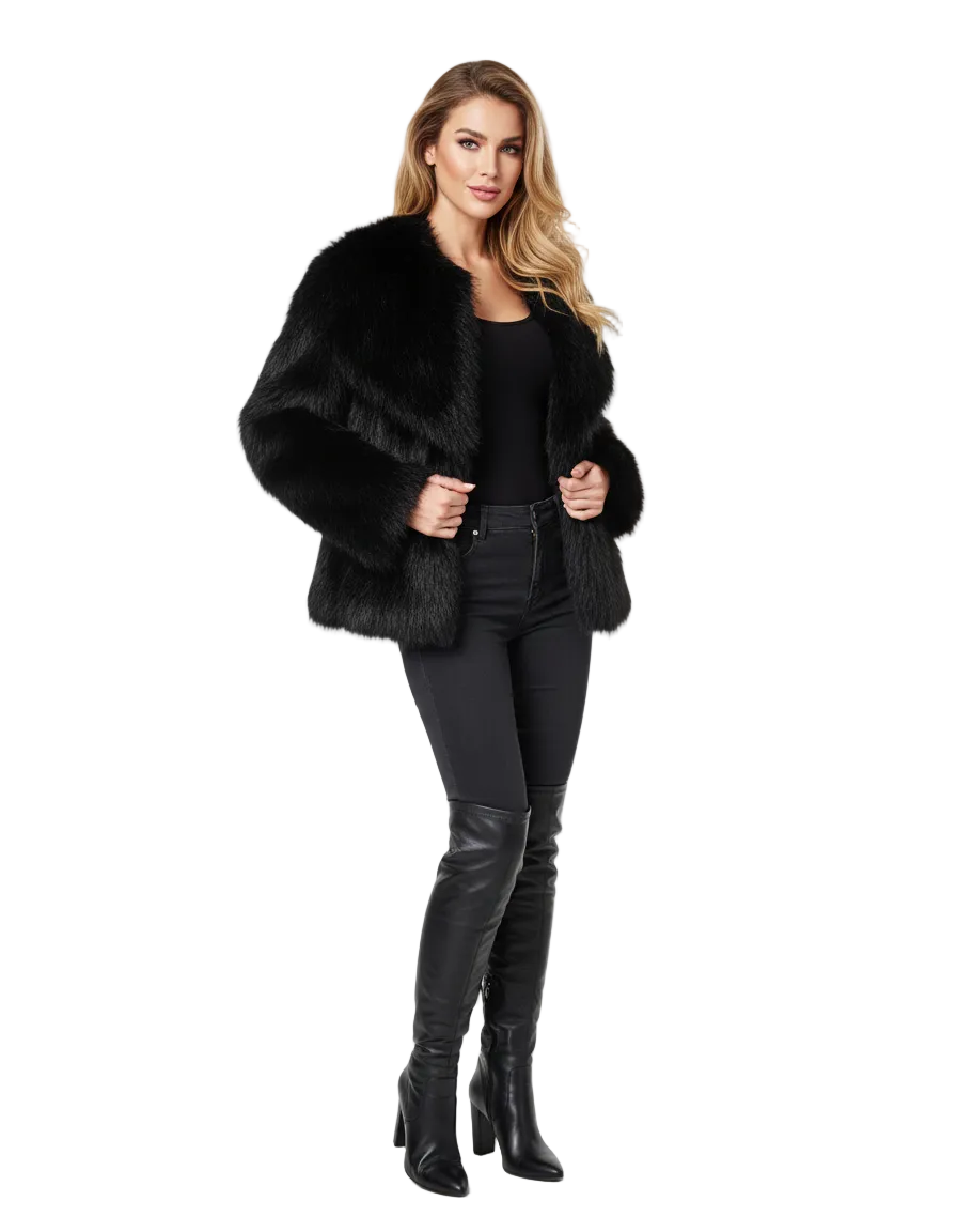 Dámský kabát z umělé kožešiny – ultra jemná textura a nadčasová elegance
