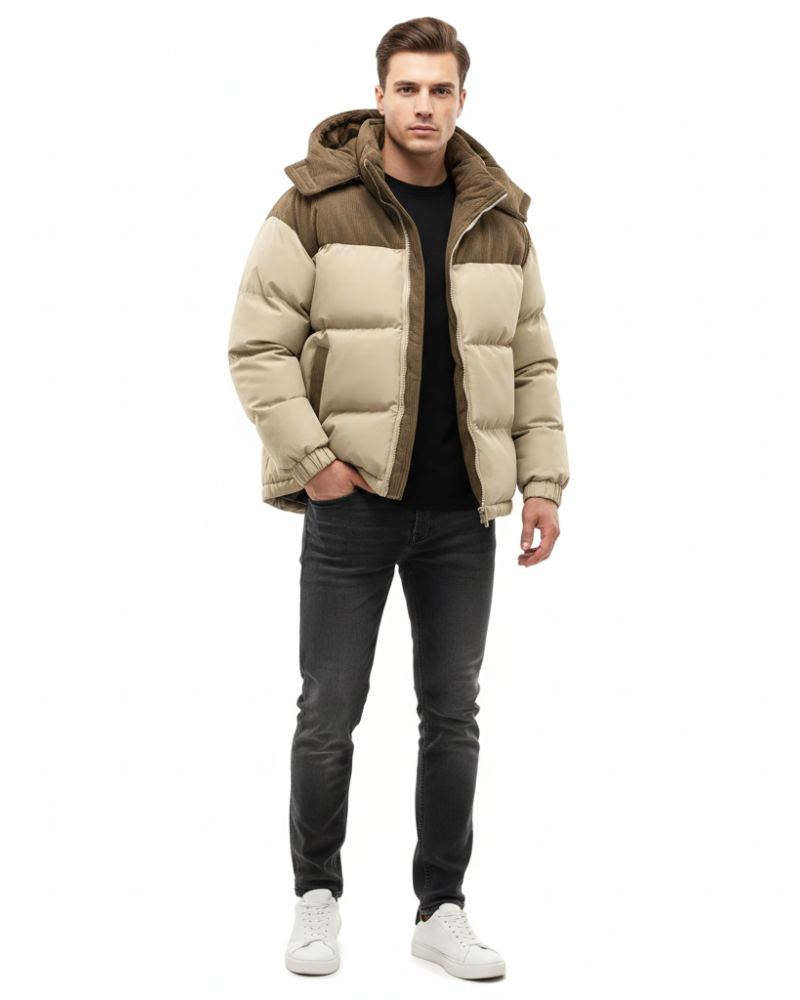 Johan Herren Winterjacke mit Kapuze – Steppjacke Regular Fit Winddicht für Herbst & Winter