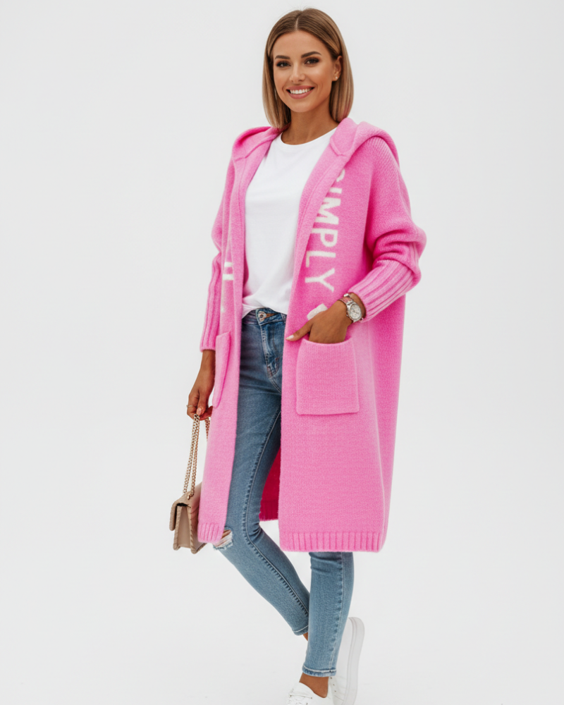 Cardigan lung Jessica pentru femei – Pulover oversize elegant și confortabil din tricot moale