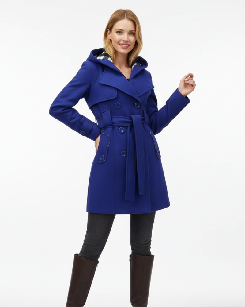 Issa Trenčkot Dámský – Elegantní Kabát s Páskem a Přiléhavým Střihem pro Podzim a Zimu