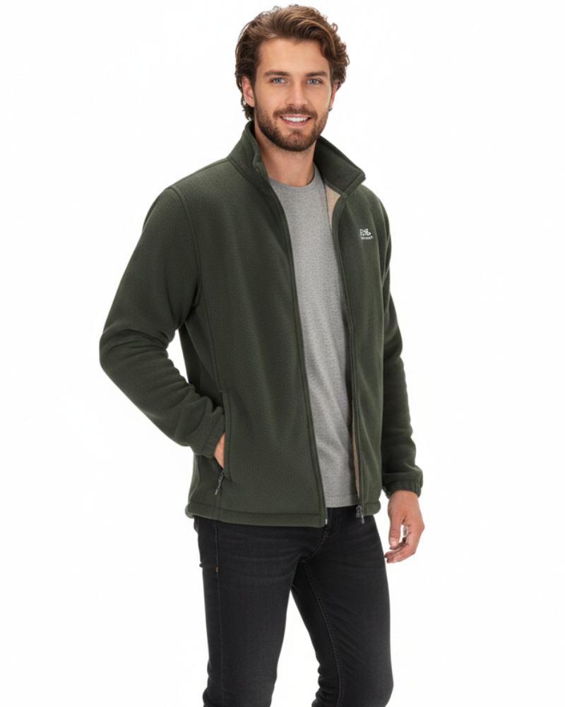 Alex Unisex fleecová bunda – teplá bunda s dvojitou sherpa podšívkou, stojacím golierom a zipsom