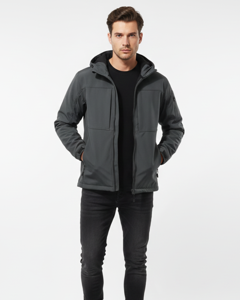 Hudson muška zimska jakna s kapuljačom – topla podstavljena jakna s patentnim zatvaračem