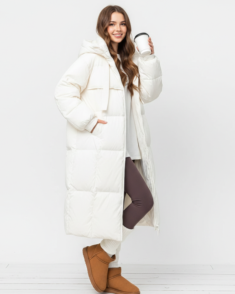 Laura Parka Longue Femme – Manteau Chaud avec Capuche Coupe Relax & Silhouette Droite