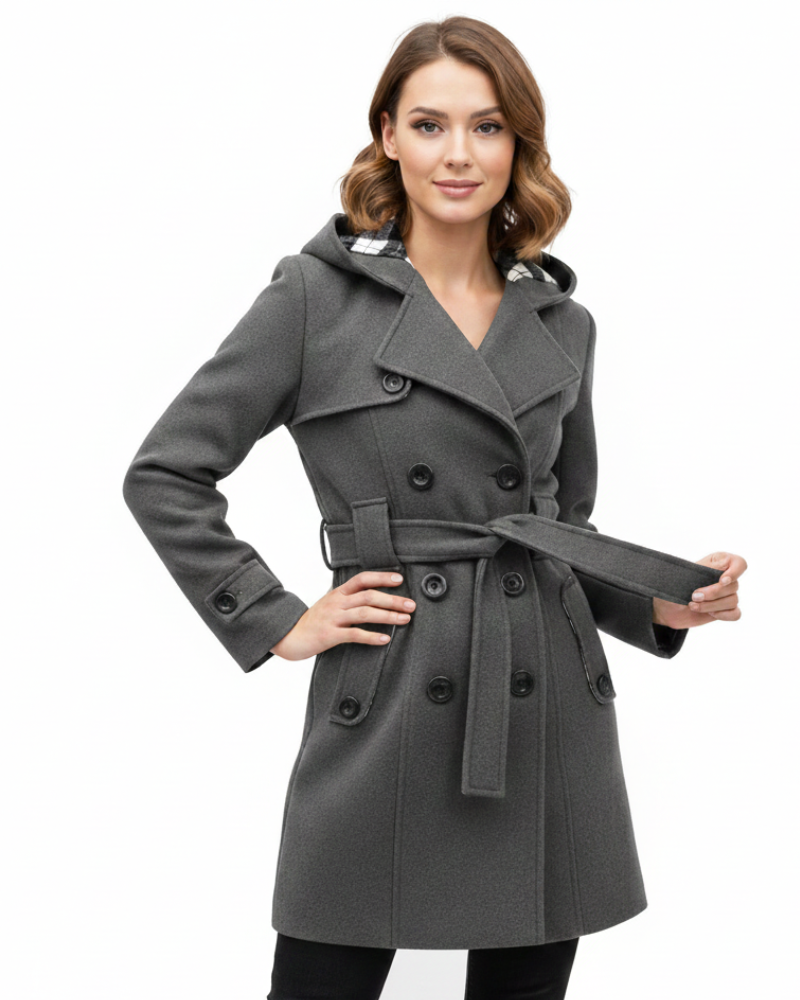 Issa Trenčkot Dámský – Elegantní Kabát s Páskem a Přiléhavým Střihem pro Podzim a Zimu