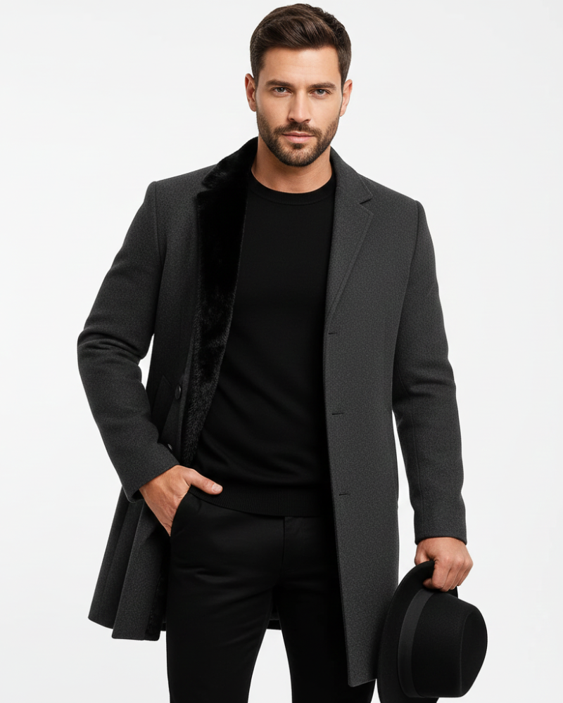 Ian Abrigo de Invierno para Hombre | Abrigo Largo con Botones | Diseño Cortavientos y Elegante