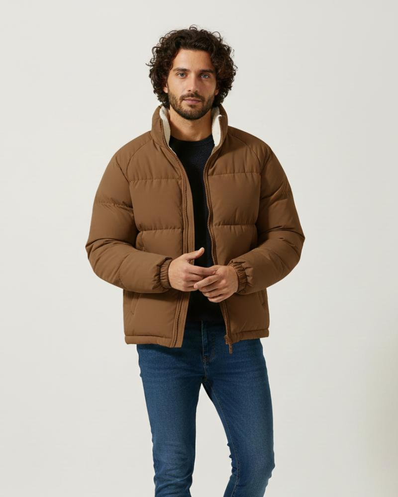 Milan Doudoune Homme avec Doublure Polaire – Veste Puffer Chaude d’Hiver