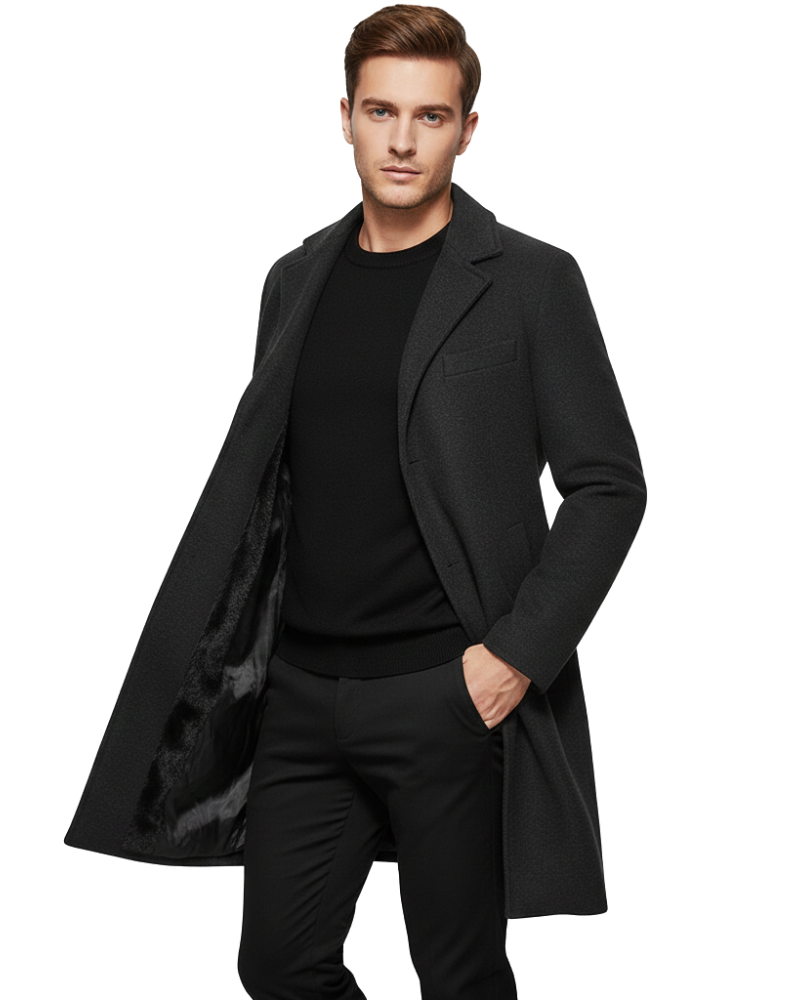 Ian Abrigo de Invierno para Hombre | Abrigo Largo con Botones | Diseño Cortavientos y Elegante