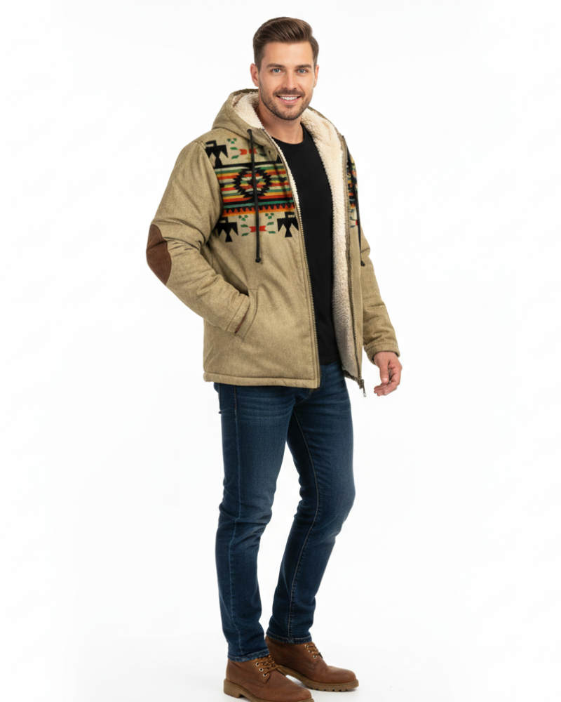 Dan talvitakki miehille – kevyt eristetty parka hupulla ja sääsuojalla