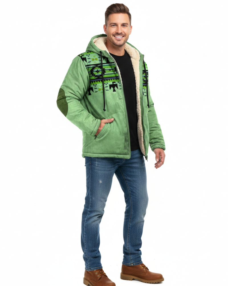 Dan talvitakki miehille – kevyt eristetty parka hupulla ja sääsuojalla