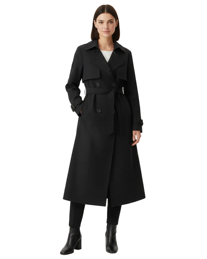 Charlie Damen-Trenchcoat – Eleganter halb-langer Mantel mit doppelter Knopfleiste und tailliertem Schnitt