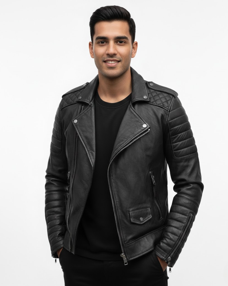 Amos Kurtka Motocyklowa Męska z Zamkiem Błyskawicznym – Nowoczesny Styl i Komfortowy Krój