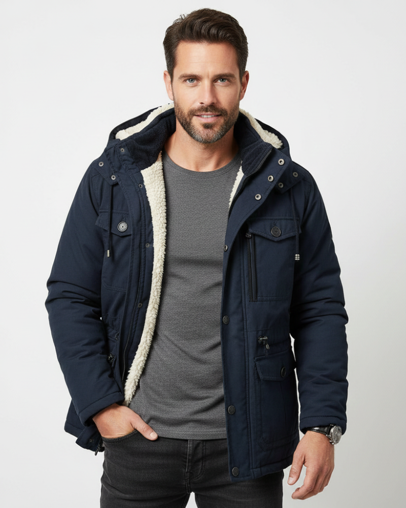 Ivan Winter Parka for Men – Military Style Hooded Jacket with Large Pockets