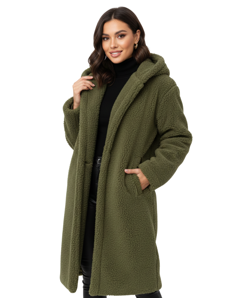 Nelia Manteau Nallenaiselle Naiselle – Pehmeä ja Lämmin Ylimitoitettu Takki Tyylikkäisiin Talvipukeutumisiin