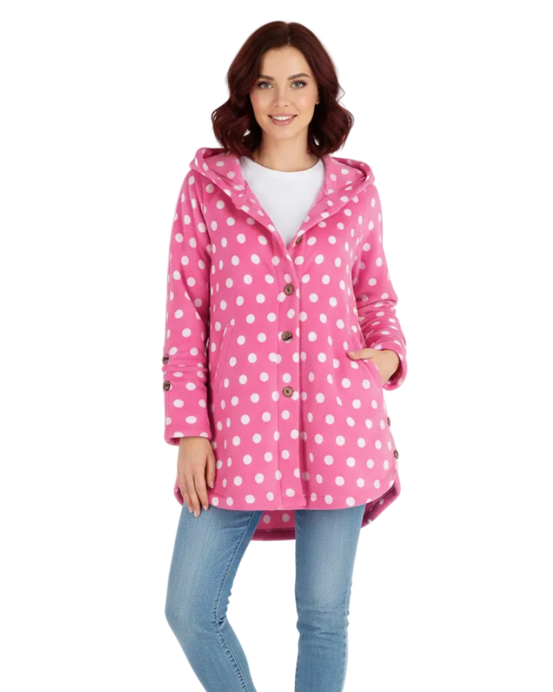 Sonia Damen Fleece-Bademantel mit Kapuze – Weiches & Warmes Komfort-Schnitt Hauskleid